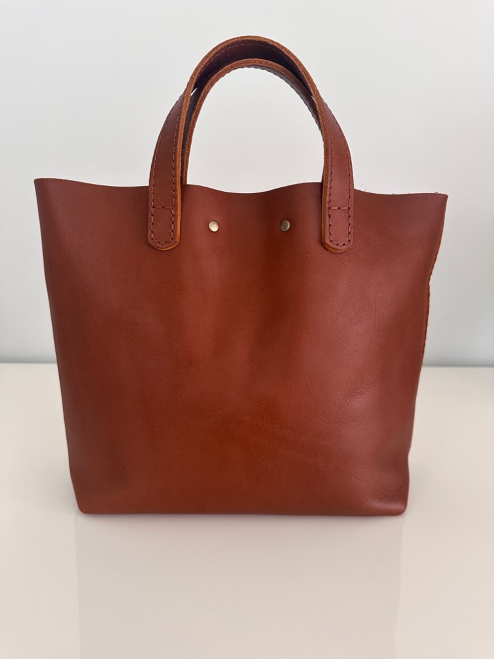 Portland Leather Goods Mini Crossbody Tote Handbag in Honey - Picture 2 of 12